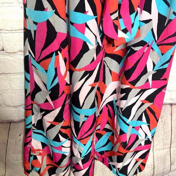 Nine West Wms 16 Sleeveless Black Geometric Abstract Print Flowy Maxi Dress - Picture 8 of 12